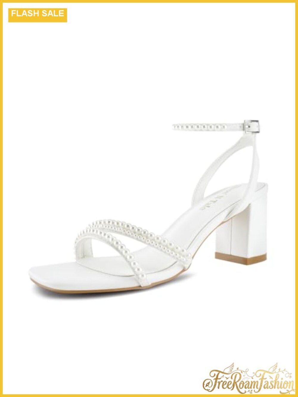 Women's Strappy Chunky Block Heeled Sandals Square Toe Ankle Buckle